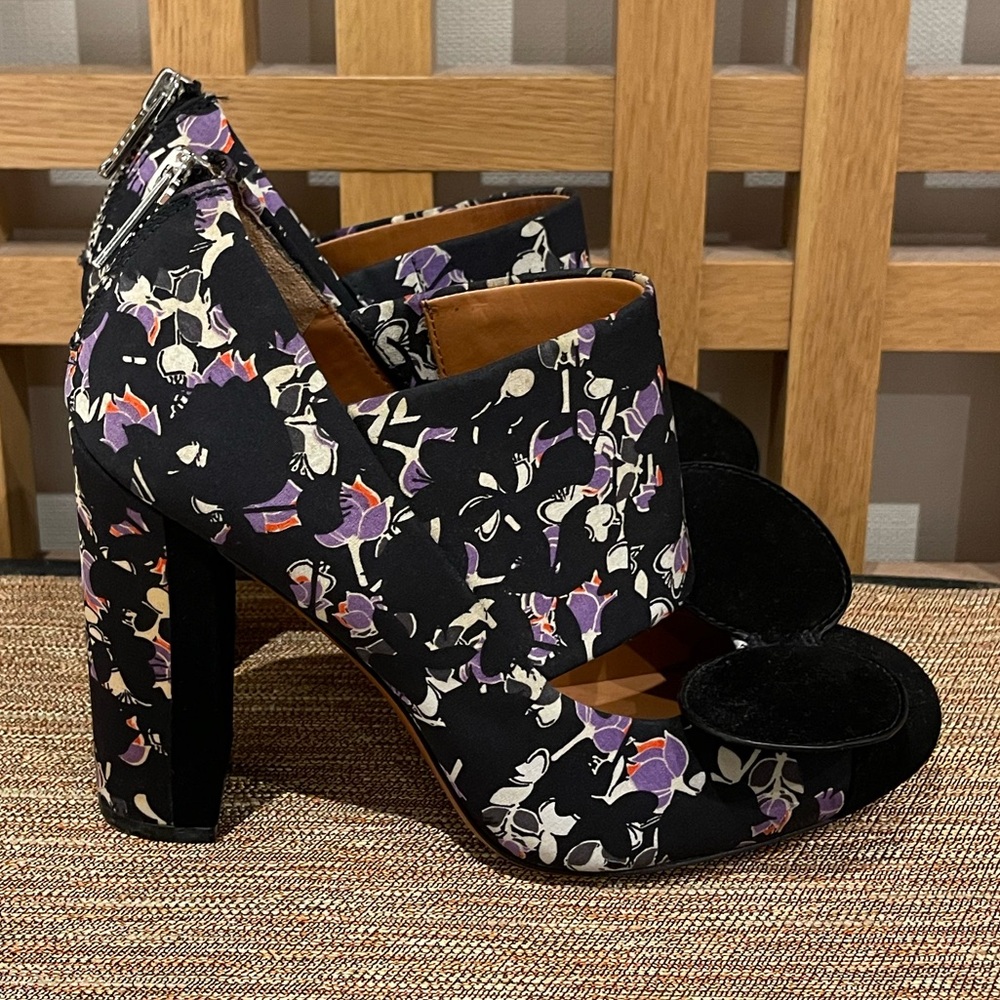 Marc By Marc Jacobs Suede Toe Tip With Printed Fabric Retro Style Shoes Size 8 - Picture 4 of 6